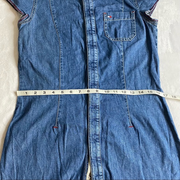- Vintage 00’s Tommy Hilfiger denim jean button collar dress 8 - Picture 8 of 13